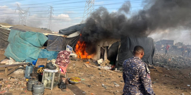 Ashaiman: Police demolish suspected criminal hideouts at Fitter-Line Ashaiman: Police demolish suspected criminal hideouts at Fitter-Line