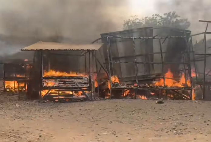 Fire guts multiple wooden structures at Taifa Railway Fire guts multiple wooden structures at Taifa Railway