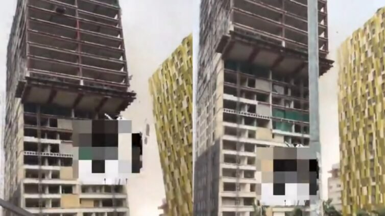 Strong Winds Send Construction Materials Plunging From Villaggio Building Strong Winds Send Construction Materials Plunging From Villaggio Building